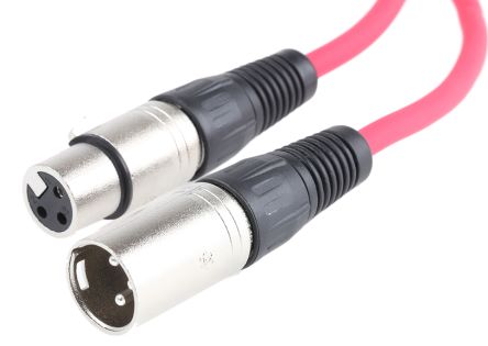 RS PRO XLR-Kabel 3-polig, XLR 3-polig, XLR 1m Rot
