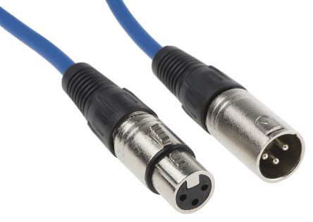 RS PRO XLR-Kabel 3-polig, XLR 3-polig, XLR 10m Blau