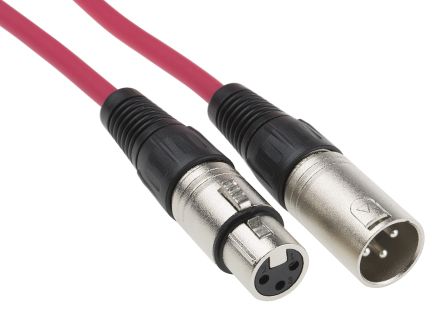 RS PRO XLR-Kabel 3-polig, XLR 3-polig, XLR 10m Rot