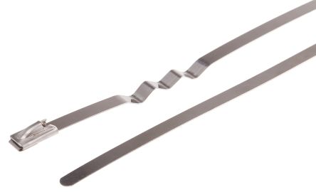 RS PRO Edelstahl 316 Kabelbinder Mit Kugelverschluss Metallik 4,6 Mm X 840mm, 100 Stück