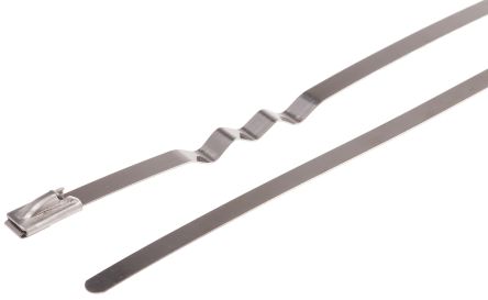 RS PRO Edelstahl 316 Kabelbinder Zig Zag Metallik 4,6 Mm X 100mm, 100 Stück