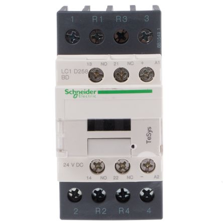 Schneider Electric LC1D Series Contactor, 24 V Dc Coil, 4-Pole, 40 A, 2NO + 2NC, 690 V Ac/dc