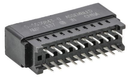 TE Connectivity Conector De Borde Standard Edge II, Paso 2.54mm, 20 Contactos, Ángulo Recto, 3A
