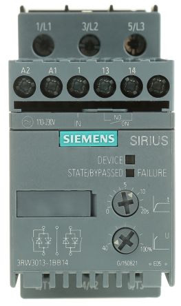 Siemens 3RW30 Sanftstarter 3-phasig 1,5 KW, 400 V Ac / 3,6 A