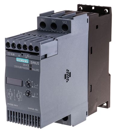 Siemens Arrancador Suave SIRIUS 3RW30, 25 A, 400 V Ac, 11 KW, Trifásico, IP20
