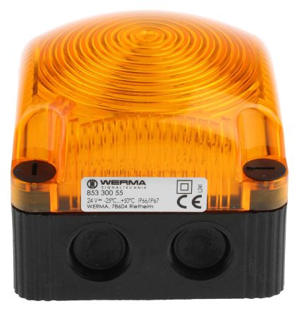 Werma BWM 853, LED Dauer Signalleuchte Gelb, 24 V Dc X 72mm