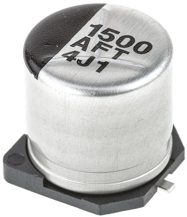 Panasonic, SMD Aluminium-Elektrolyt Kondensator 1500μF ±20% / 10V Dc, Ø 10mm X 10.2mm, Bis 105°C