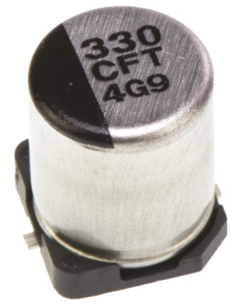 Panasonic, SMD Aluminium-Elektrolyt Kondensator 330μF ±20% / 16V Dc, Ø 6.3mm X 7.7mm, Bis 105°C