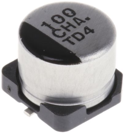 Panasonic Condensador Electrolítico Serie HA SMD, 100μF, ±20%, 16V Dc, Mont. SMD, 6.3 (Dia.) X 5.4mm, Paso 1.8mm