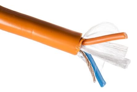 Alpha Wire Twisted Pair Data Cable, 1 Pairs, 0.9 Mm², 2 Cores, 18 AWG, Screened, 30m, Orange Sheath