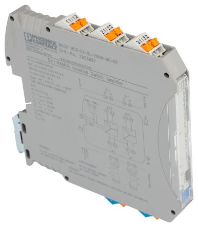 Phoenix Contact 2 Channel Galvanic Barrier, Isolating Amplifier, NAMUR Sensor, Switch Input, Relay Output, ATEX