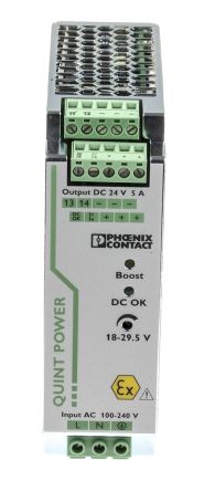 Phoenix Contact QUINT-PS/1AC/24DC/5/CO Switch-Mode DIN-Schienen Netzteil 120W, 85 → 264V Ac, 24V Dc / 5A