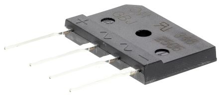 DiodesZetex Brückengleichrichter, 1-phasig 25A 600V THT 1.05V GBJ 4-Pin 500μA