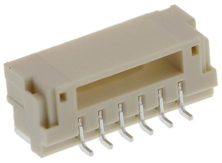 JST GH Series Right Angle Surface Mount PCB Header, 6 Contact(s), 1.25mm Pitch, Shrouded