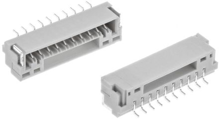 JST GH Leiterplatten-Stiftleiste Gewinkelt, 10-polig, Raster 1.25mm, Kabel-Platine, Lötanschluss-Anschluss, 1.0A,