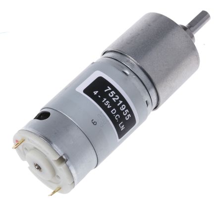 RS PRO Geared DC Motor, 11 W, 4.5 → 15 V Dc, 206 Gcm, 5216 Rpm, 6mm Shaft Diameter