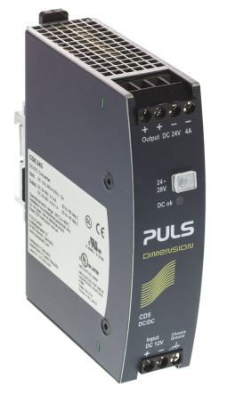 PULS DIMENSION-CD DC/DC-Wandler 96W 12 V Dc IN, 24V Dc OUT / 4A 1.5kV Dc Isoliert