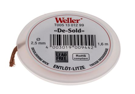 Weller Entlötlitze, 2.5mm X 1.6m