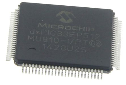 Microchip DsPIC33EP512MU810-I/PT, 16bit DsPIC Microcontroller, DSPIC33EP, 70MHz, 536 KB Flash, 100-Pin TQFP