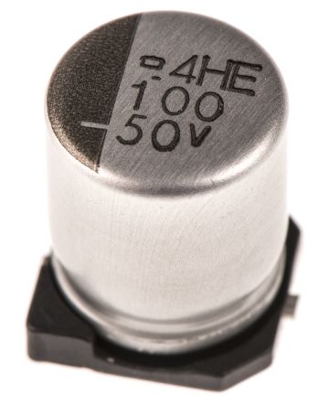 CHEMI-CON Condensador Electrolítico Serie MVE, 100μF, ±20%, 50V Dc, Mont. SMD, 8 X 10mm, Paso 3.1mm