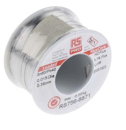 RS PRO Wire, 0.4mm Lead Solder, 183°C Melting Point