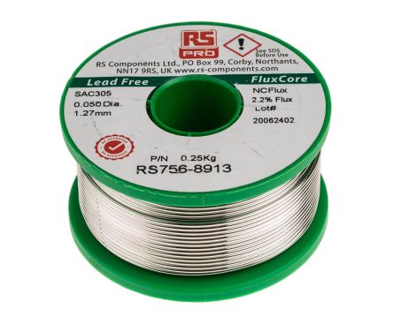 RS PRO Wire, 1.27mm Lead Free Solder, 217°C Melting Point