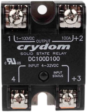 Sensata / Crydom Sensata Crydom Solid State Relay, 100 A Load, Surface Mount, 72 V Dc Load, 32 V Dc Control