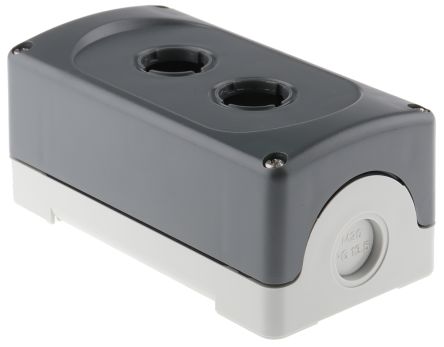 ABB Grey Plastic Modular Push Button Enclosure - 2 Hole 22mm Diameter