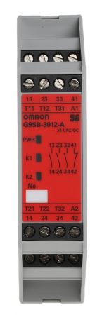 Omron G9SB Sicherheitsrelais, 24V Ac/dc, 2-Kanal, 3 Sicherheitskontakte Not-Aus, 1 Hilfsschalter, 4 ISO 13849-1,
