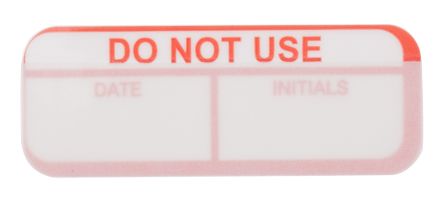 RS PRO Rot Vorbedrucktes Etikett, Rot: Do Not Use, 15mm X 40mm, 120 Stück