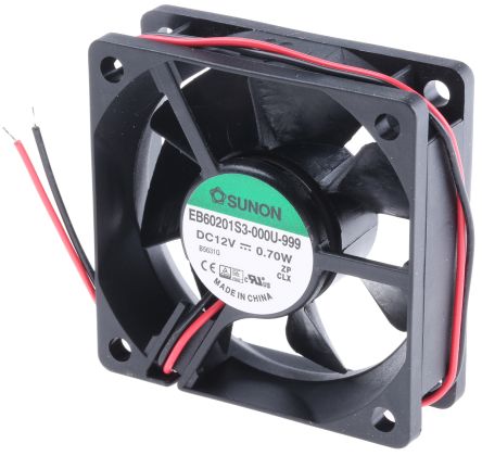 Ventilateur axial Sunon 12 V dc, 28m³h, 60 x 60 x 20mm, 700mW Ventilateur axial Sunon 12 V dc, 28m³h, 60 x 60 x 20mm, 700mW