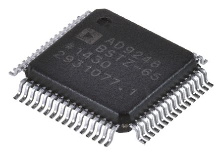 Analog Devices 14-Bit ADC AD9248BSTZ-65 Dual, 65Msps LQFP, 64-Pin