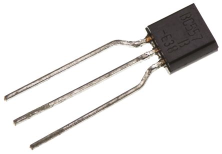 Onsemi Transistor, BC557B-ML, PNP -100 MA -45 V TO-92, 3 Pines, 150 MHz, Simple