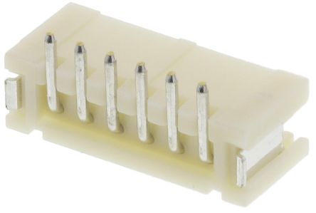 JST Conector Macho Para PCB Con Entrada Superior Serie ZH De 6 Vías, 1 Fila, Paso 1.5mm, Para Soldar, Montaje