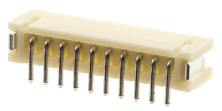 JST ZH Leiterplatten-Stiftleiste Eingang Oben, 10-polig / 1-reihig, Raster 1.5mm, Kabel-Platine,
