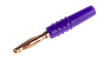 Staubli Stäubli 2mm Bananenstecker Violett, Kontakt Vergoldet, 30 V, 60V Dc / 10A, Lötanschluss