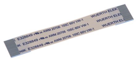 Wurth Elektronik 6876 Flachbandkabel FFC, 16-adrig, Raster 0.5mm Nicht Abgeschlossen 8,5 Mm