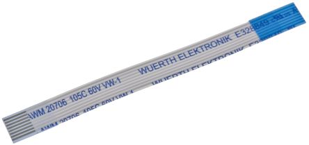 Wurth Elektronik 6877 Flachbandkabel FFC, 8-adrig, Raster 0.5mm Nicht Abgeschlossen 4,5 Mm
