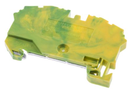 RS PRO Reihenklemmenblock Einfach Grün/Gelb, 2.5mm², Federklemme