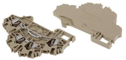 RS PRO Grey Double Level Terminal Block, 2.5mm², Double-Level, Spring Clamp Termination