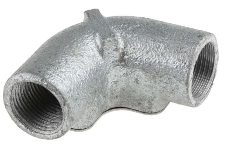 RS PRO Inspection Elbow, Conduit Fitting, 20mm Nominal Size, Steel, Silver