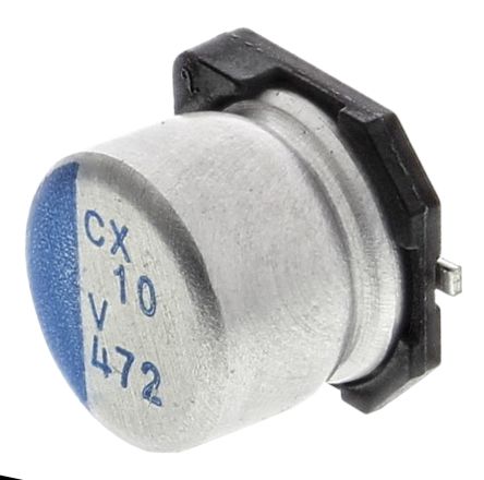 Nichicon CX, SMD Polymerkondensator 10μF ±20% / 35V Dc, Ø 6.3mm, -55°C → +125°C