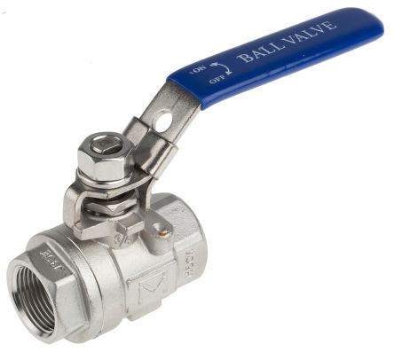 RS PRO Stainless Steel Full Bore, 2 Way, Ball Valve, BSPP 3/4in