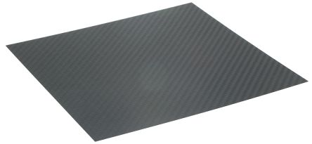RS PRO, Carbon Fibre Sheet, 300mm x 300mm x 1.3mm, 764-8707