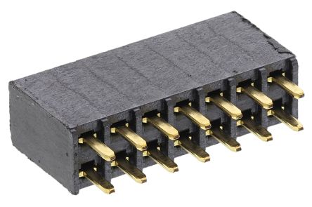 Samtec SSW Series Straight Through Hole Mount PCB Socket, 14-Contact, 2-Row, 2.54mm Pitch, Solder Termination