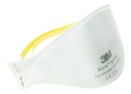 3M Aura+ FFP1 Einweggesichtsmaske, Flach Faltbar, Weiß, 20 Stück
