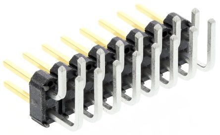Samtec TSW Series Right Angle Through Hole Pin Header, 16 Contact(s), 2.54mm Pitch, 2 Row(s), Unshrouded