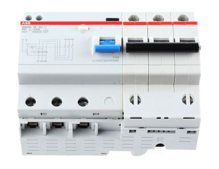 ABB RCBO System Pro M Compact DS203 FI/LS-Schalter 63A, 3-polig, Empfindlichkeit 30mA, DIN-Schienen-Montage