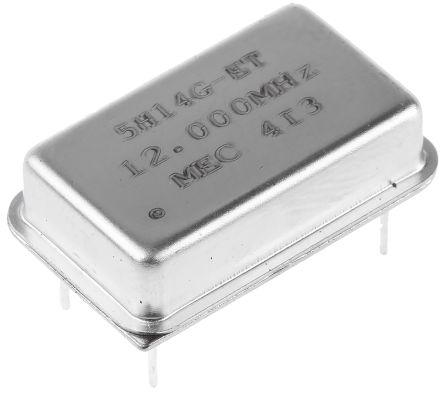 5H14ET-12.000 Crystal Oscillator, 12 MHz, &#177;50ppm HCMOS, TTL 15pF, 14-Pin PDIP, 20.2 x 10.7 x 5.08mm