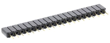 Samtec Conector Hembra Para PCB Serie SSA, De 20 Vías En 1 Fila, Paso 2.54mm, 1 KV, 12A, Montaje En Orificio Pasante,